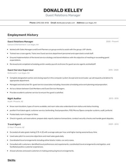 Resume example 2