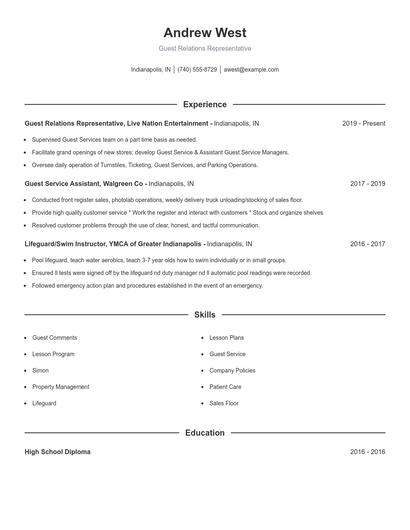 Resume example 1