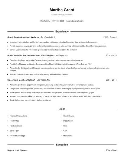 Resume example 1