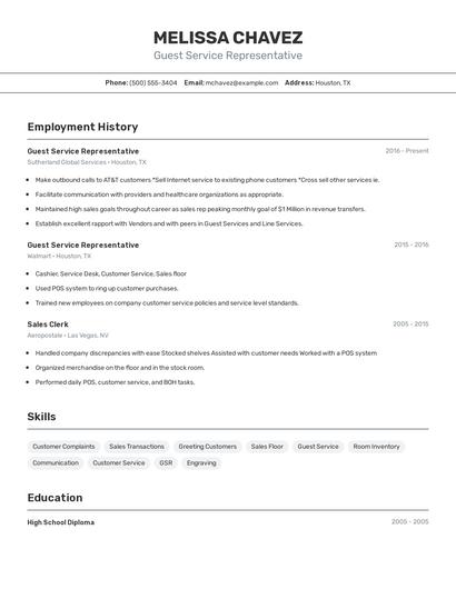 Resume example 2
