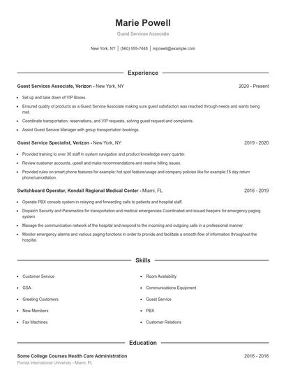 Resume example 1