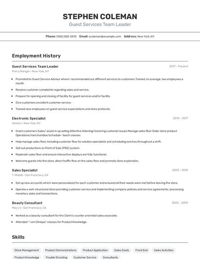 Resume example 2