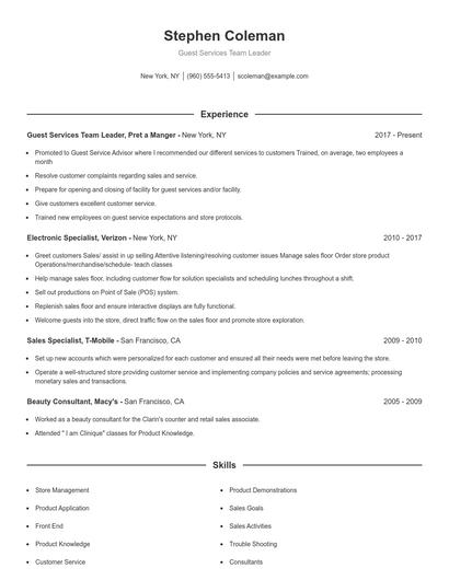 Resume example 1