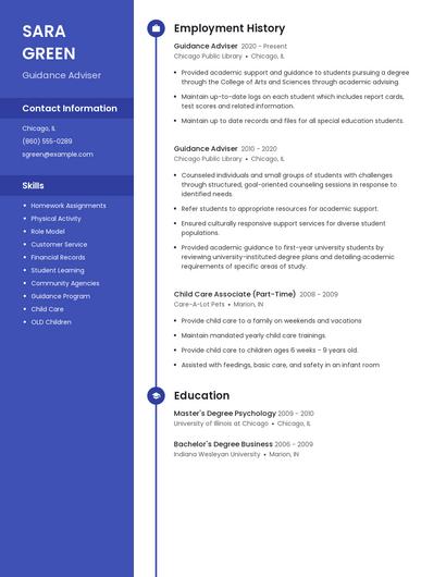 Guidance Adviser Resume