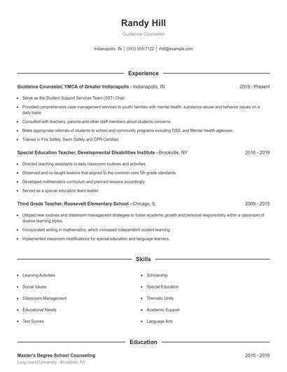 Resume example 1
