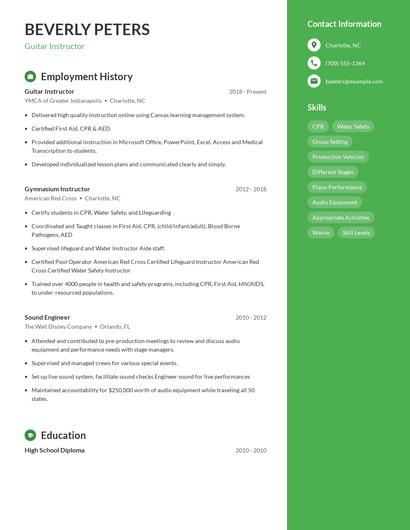 Resume example 5
