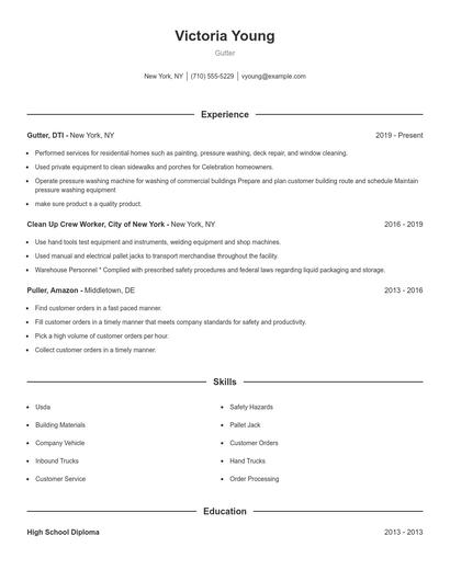 Gutter Resume
