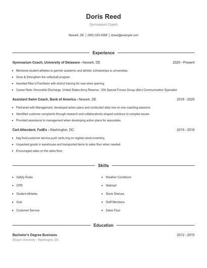 Resume example 1