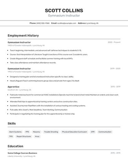 Resume example 2