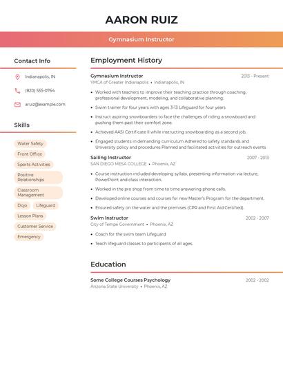 Resume example 3