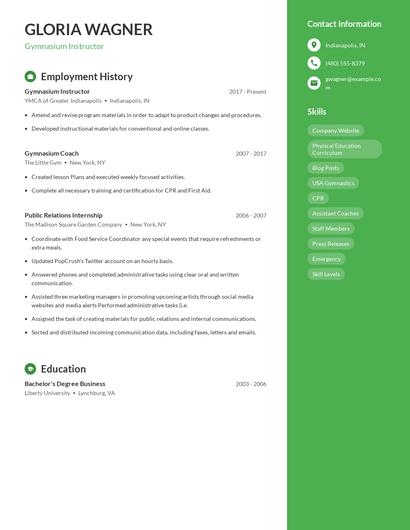 Resume example 5