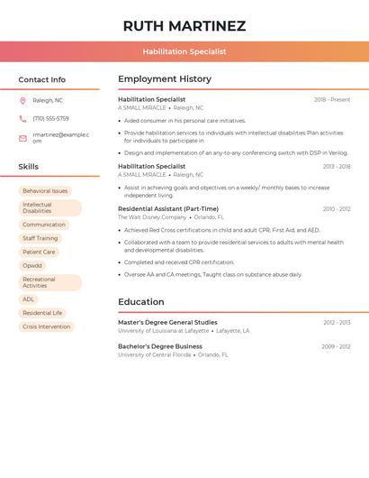 Resume example 3