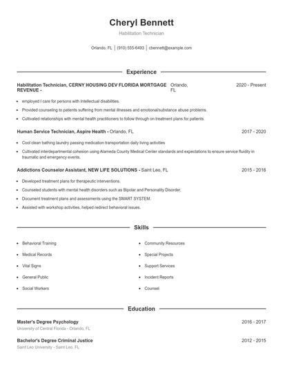 Resume example 1