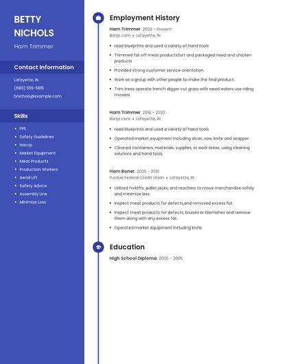 Ham Trimmer Resume