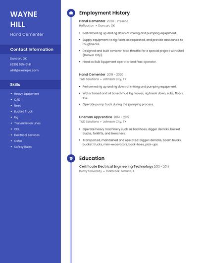 Hand Cementer Resume