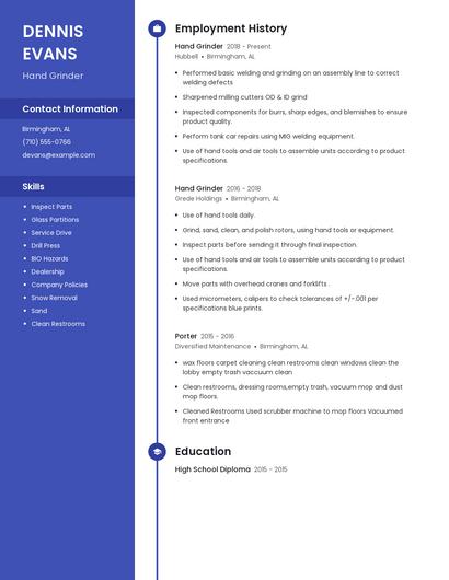 Hand Grinder Resume