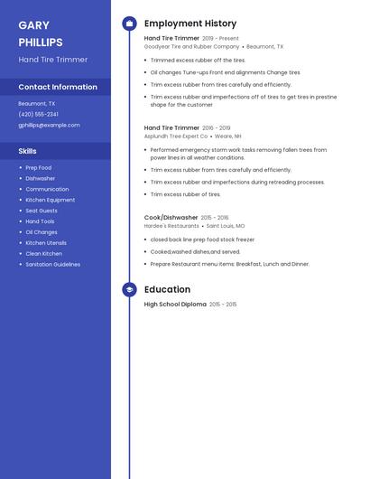 Hand Tire Trimmer Resume