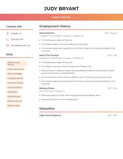 Hand Trimmer Resume