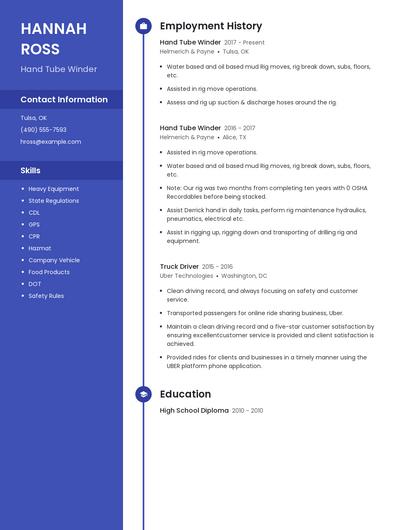 Hand Tube Winder Resume