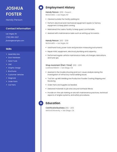 Handy Person Resume