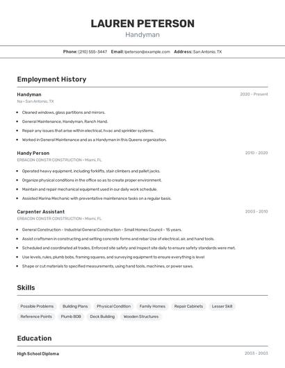 Resume example 2