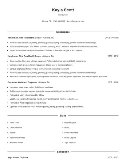 Handyman Resume