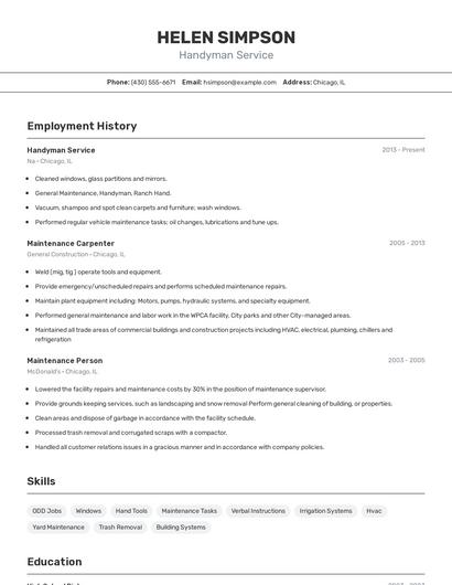 Resume example 2