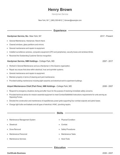Resume example 1