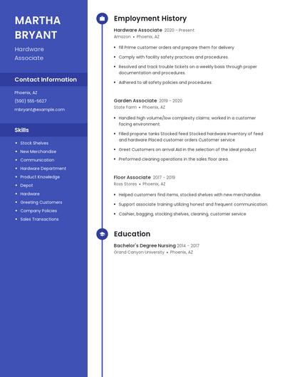 Hardware Associate Resume