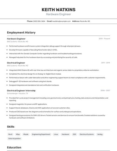 Resume example 2