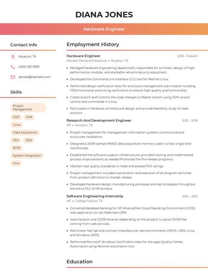 Resume example 3