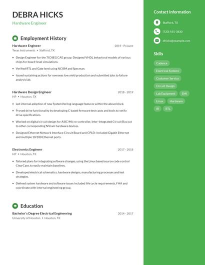 Resume example 5