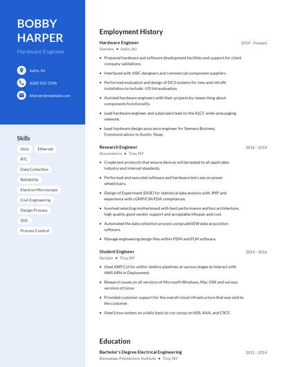 Hardware Engineer Resume