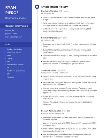Hardware Manager Resume