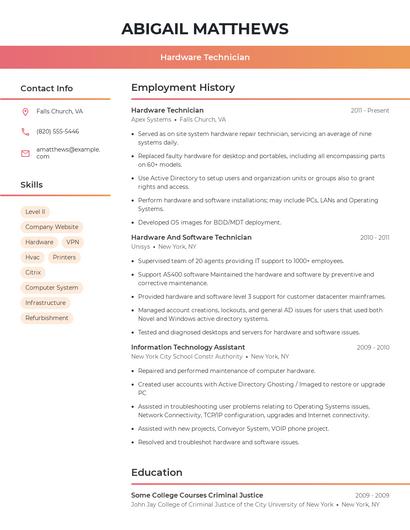 Resume example 3