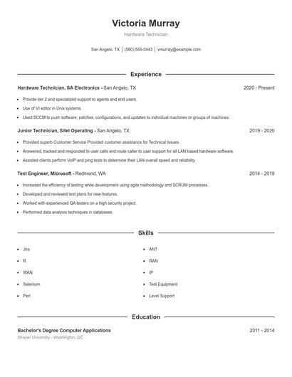 Resume example 1