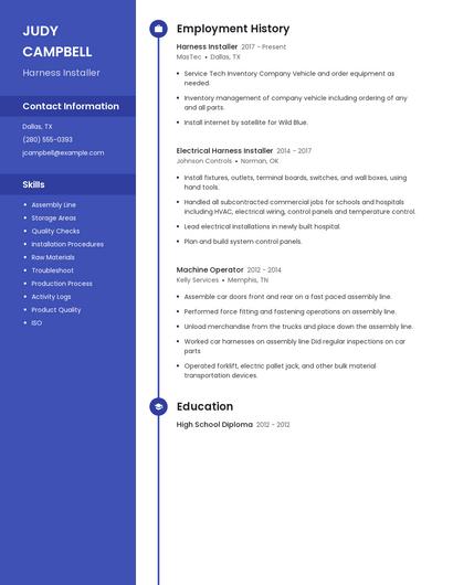 Harness Installer Resume