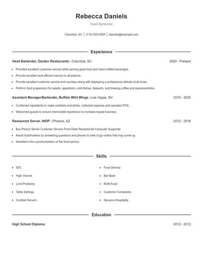 Resume example 1