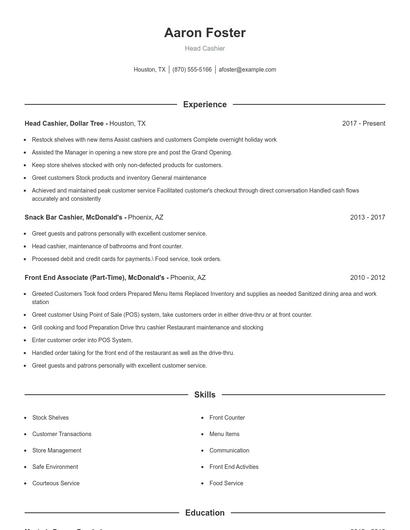 Resume example 1