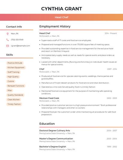 Resume example 3
