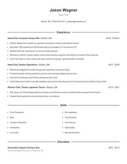 Resume example 1