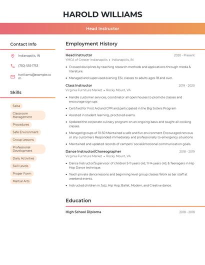 Resume example 3