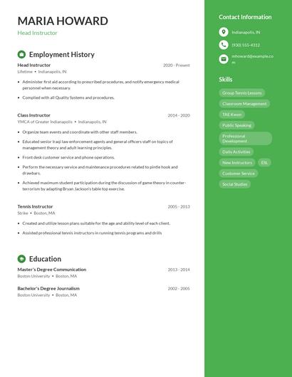 Resume example 5