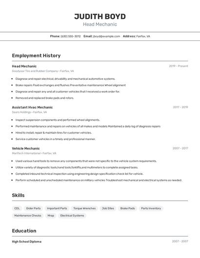 Resume example 2