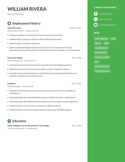 Resume example 5