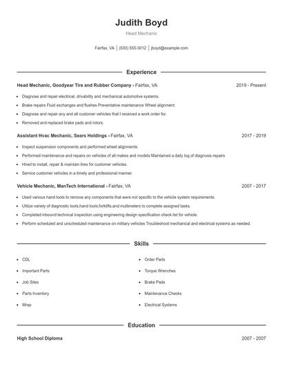 Resume example 1