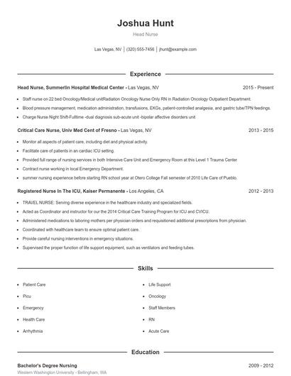 Resume example 1