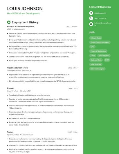 Resume example 5