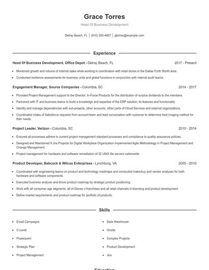 Resume example 1
