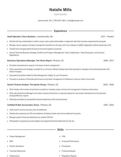 Resume example 1